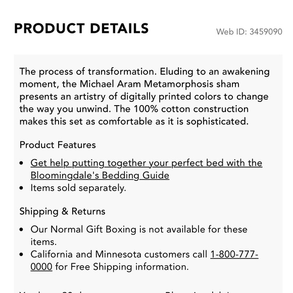 Michael Aram Metamorphosis Bedding Set. King duvet and 2 standard/queen shams. - Picture 8 of 9